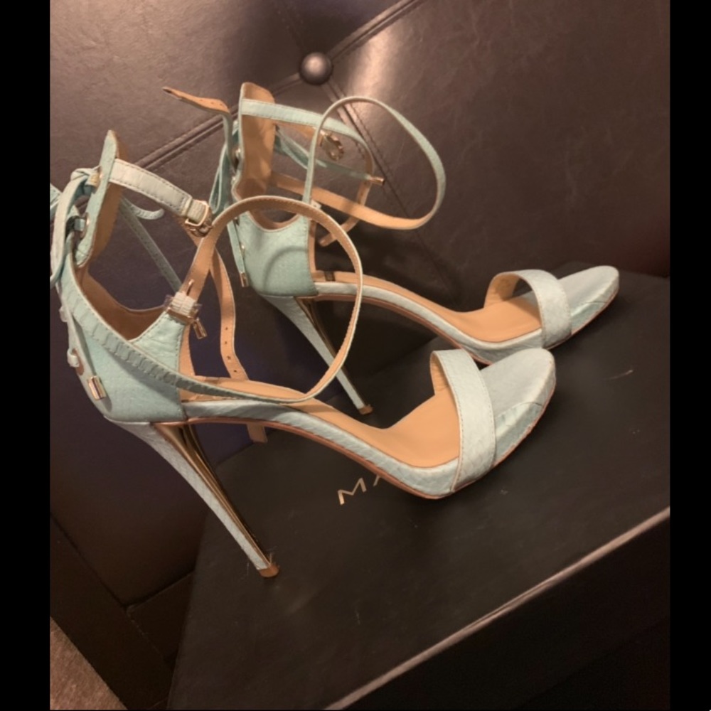 Baby blue Marciano strapy heels